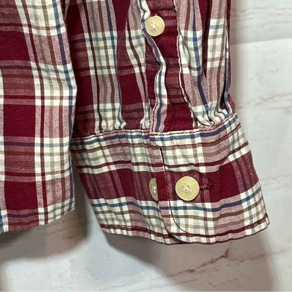 Timberland Shirt Mens XXL Red Plaid Tartan Western Long Sleeve Button Up - Picture 10 of 11